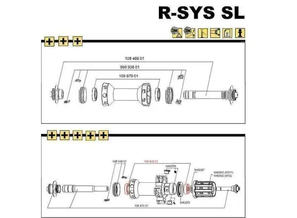 Mavic QRM SL łożyska tylnej piasty L10682200