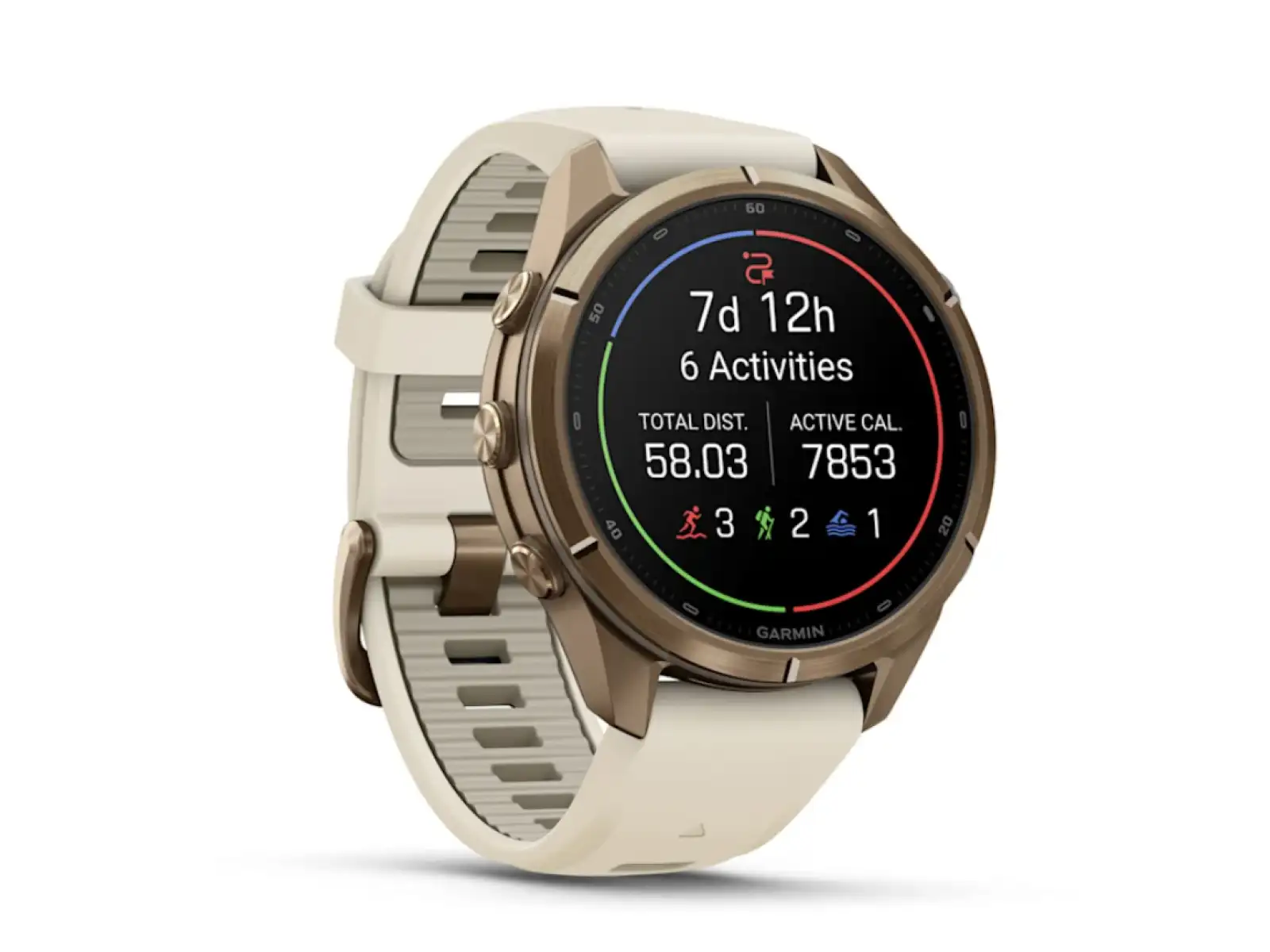 Garmin Fénix 9 Pro inReach 43 mm smartwatch Autumn Gold Titanium Cream/French Gray