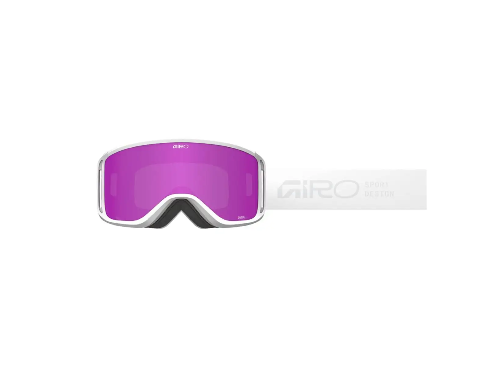 Giro Sagen damskie gogle narciarskie White Stacked-Amber Pink/Yellow (2 szyby)