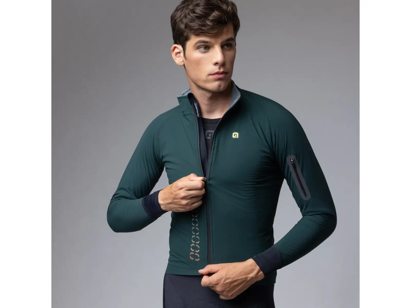 Alé R-EV1 Thermo Shield męska zimowa kurtka rowerowa Bottle Green