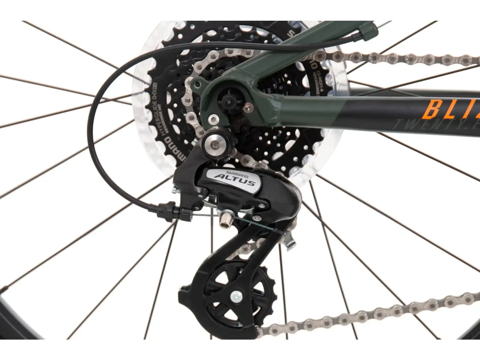 Rock Machine Blizz 24" HD dziecięcy rower górski Matte Khaki/Neon Orange/Black