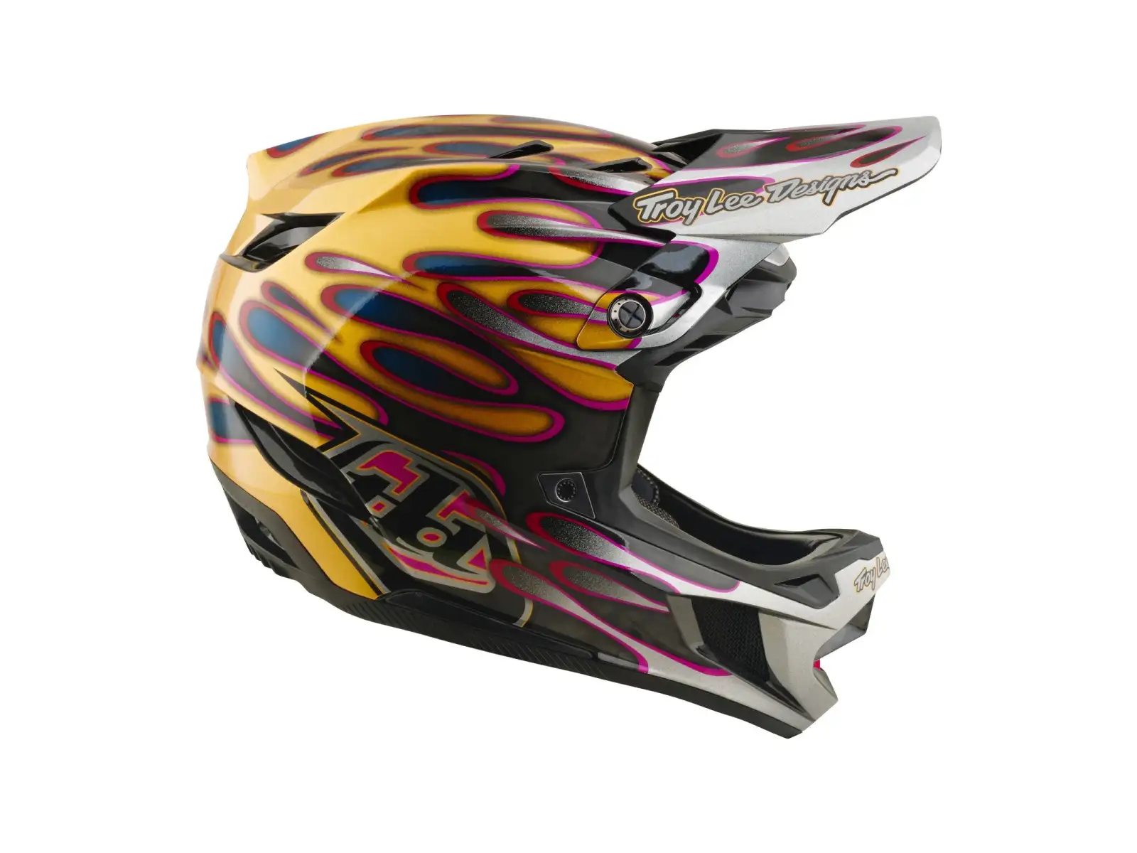 Troy Lee Designs D4 Carbon MIPS kask Overspray Gold/Black