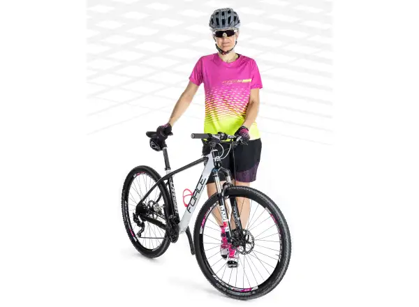 Force Angle MTB damski dres krótki rękaw różowa/fluo