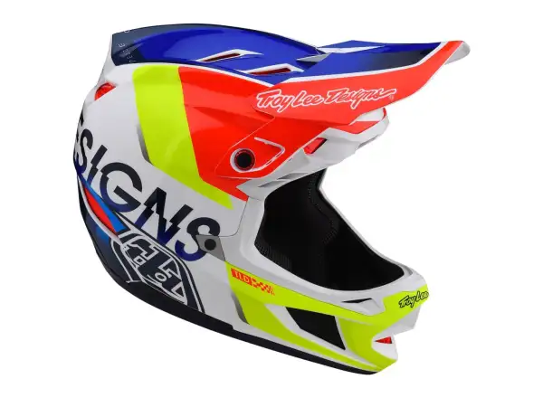 Troy Lee Designs D4 Composite Mips Qualifier kask White/Blue