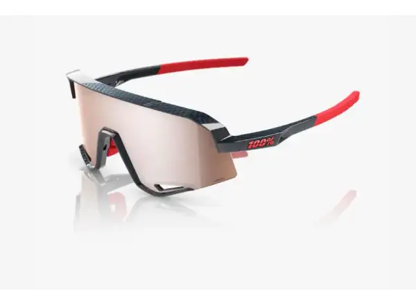 100% Slendale okulary Gloss Carbon Fiber/HiPER Crimson-Silver Lens