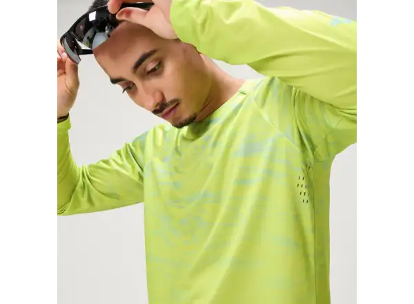 Endura LTD Marble Printed męska koszulka rowerowa z długim rękawem Lime Green