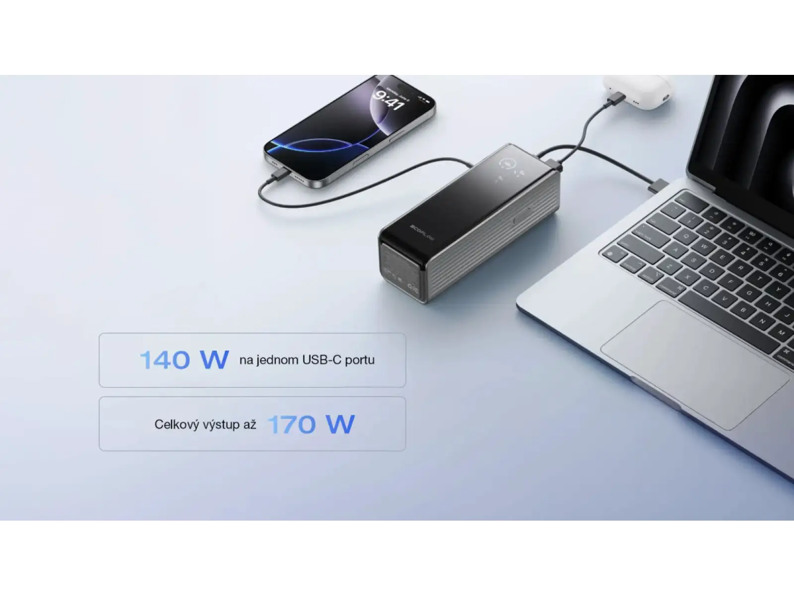 EcoFlow Rapid Power Bank (25000mAh,170W) - srebrna