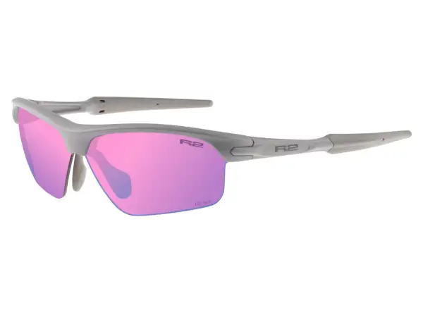 R2 Kick XS okulary matowa szara/różowa revo soczewki