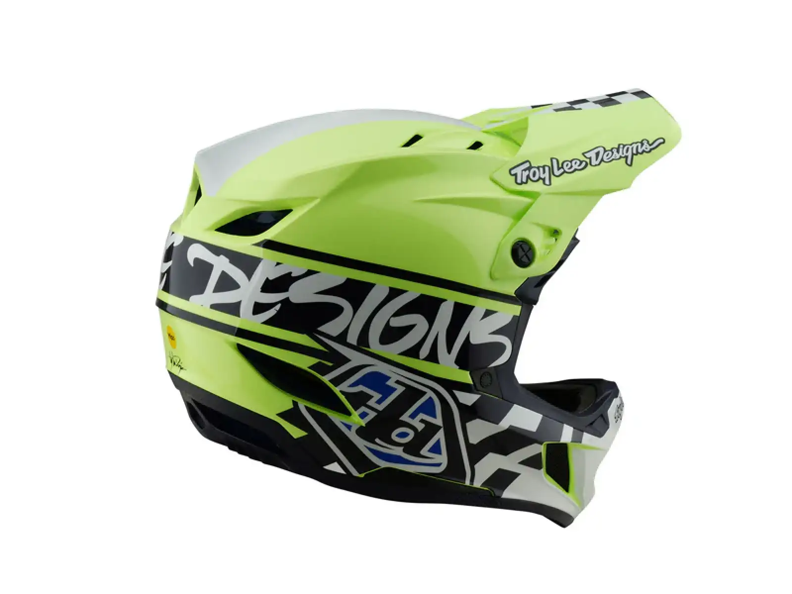 Troy Lee Designs D4 Polyacrylite 50 kask Navy/Glo Yellow