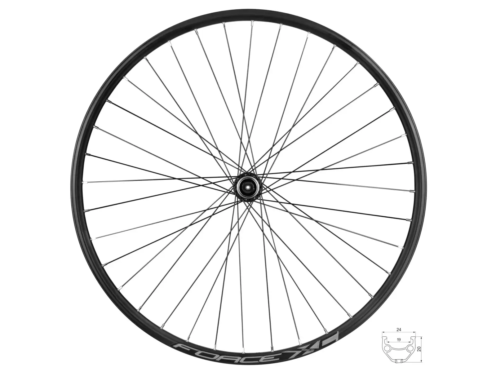 Force XC Disc 29 CL przednie koło zaplecione piasta Shimano