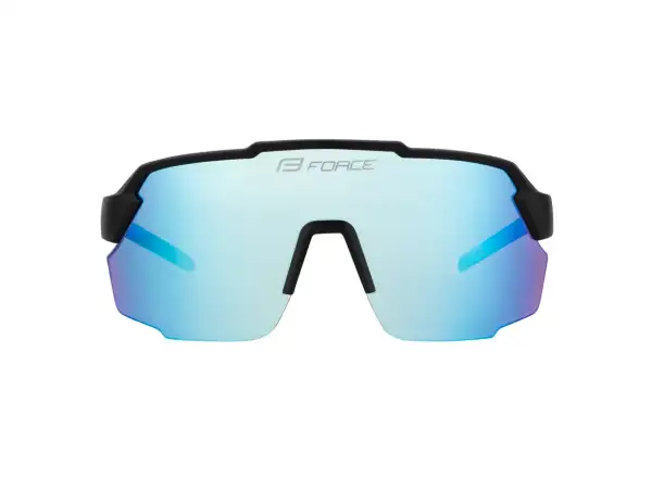 Force Pulse okulary rowerowe czarne/niebieskie lustrzane szkło