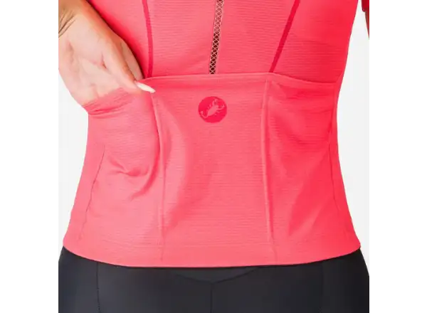 Castelli Anima Flow damska koszulka krótki rękaw Brilliant Pink/Hibiscus
