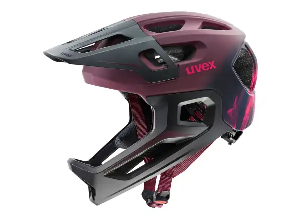 Uvex React JR kask Fullface MTB Cranberry matt