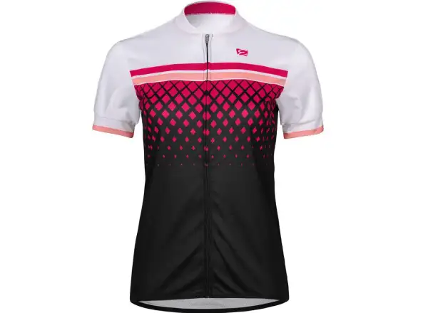 Etape Diamond damski dres krótki rękaw biała/różowa