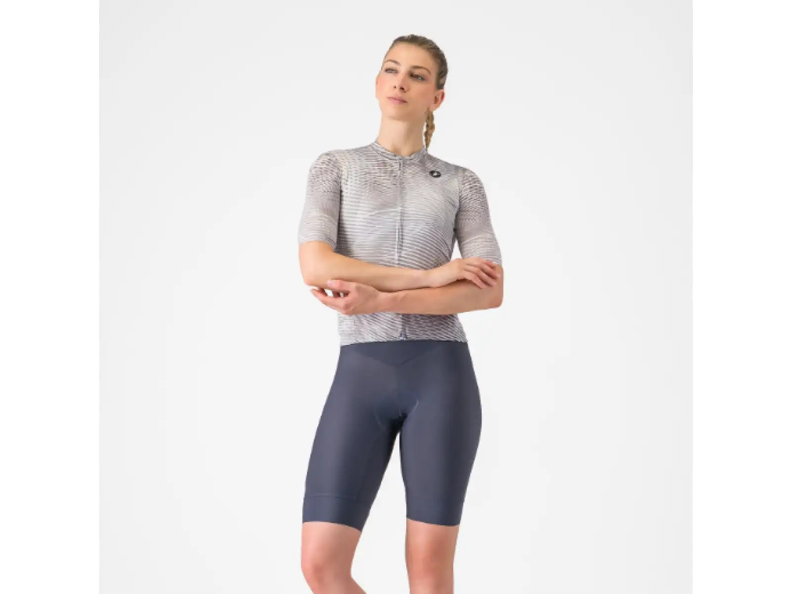 Castelli Prima 2 DT damskie spodenki z szelkami Twilight Blue/Hibiscus