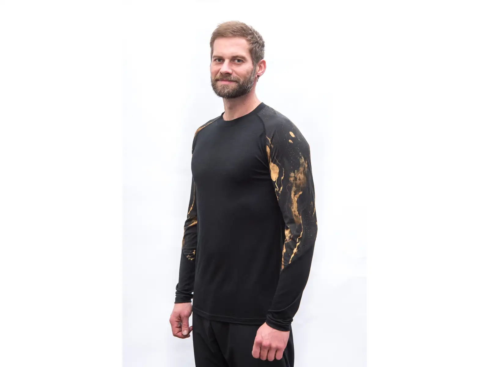 Sensor Merino Impress męska koszulka z długim rękawem czarna/cosmos