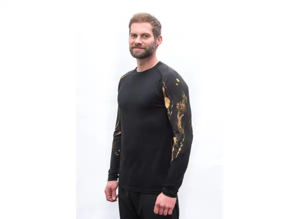 Sensor Merino Impress męska koszulka z długim rękawem czarna/cosmos