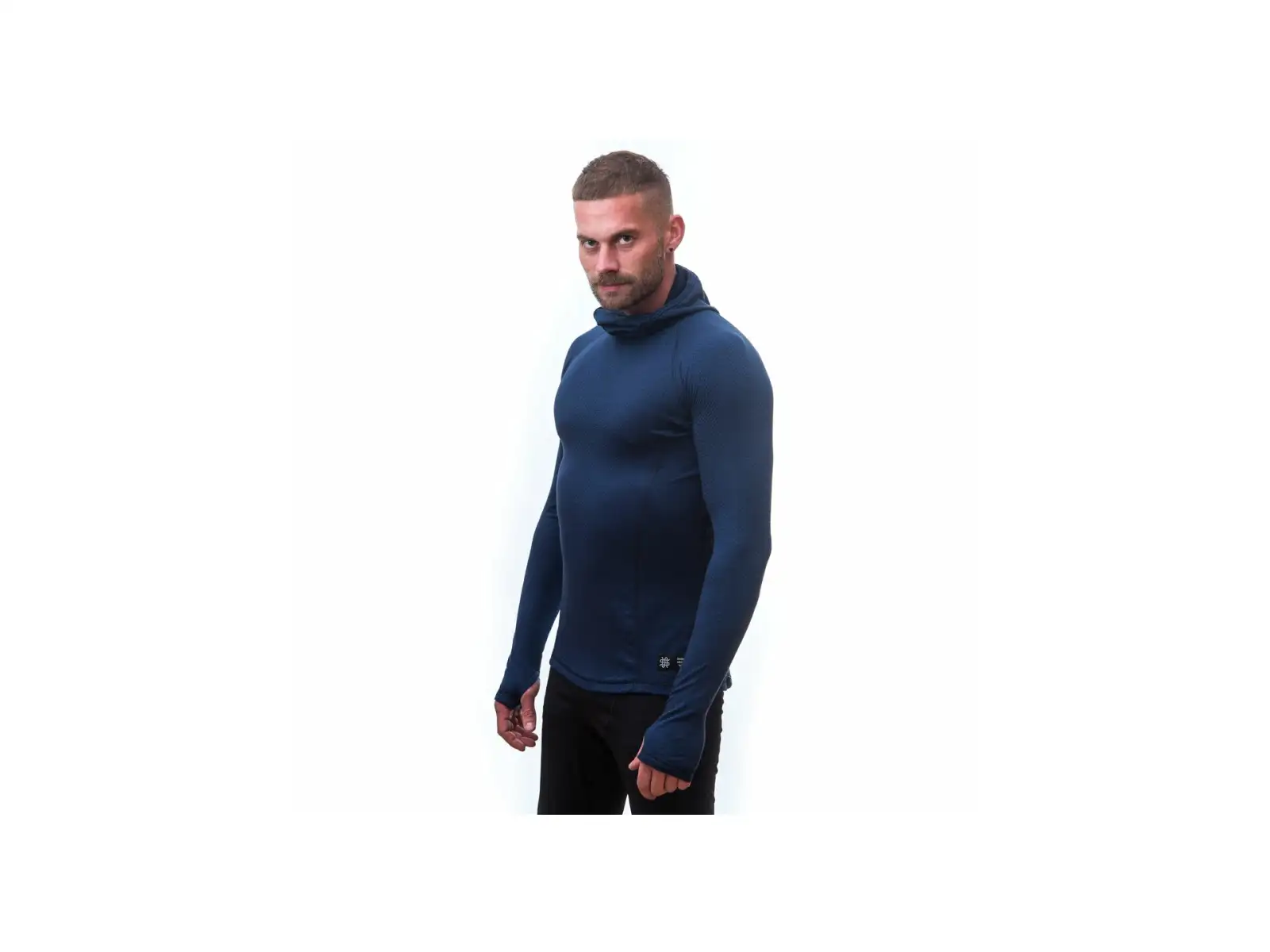 Sensor Merino DF męska koszulka z długim rękawem z kapturem Deep Blue