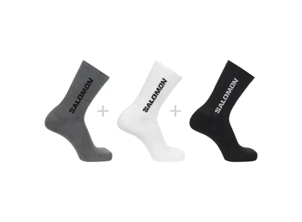 Salomon Everyday Crew 3-Pack Black/White/Med Grey Melange