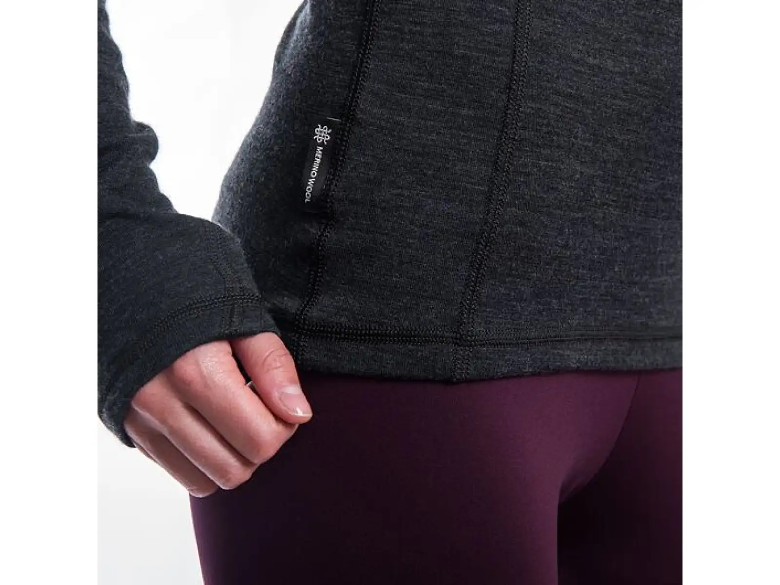 Sensor Merino Bold Roll Neck damska koszulka długi rękaw Anthracite Gray
