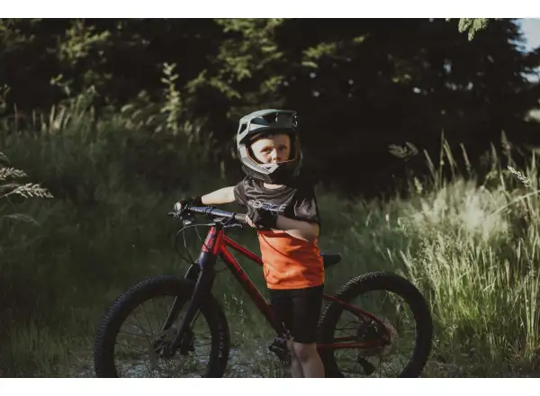 Force Kid MTB Cheery dziecięca koszulka rowerowa krótki rękaw czarna/pomarańczowa