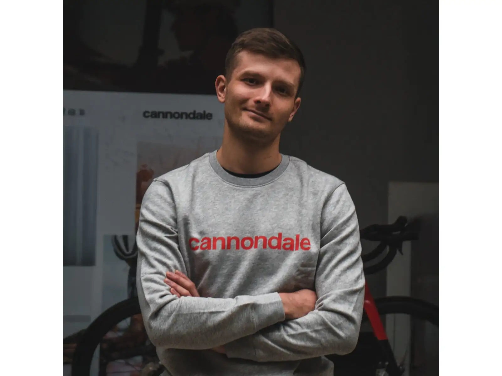 Cannondale Lifestyle bluza długi rękaw Heather Grey/Rally Red