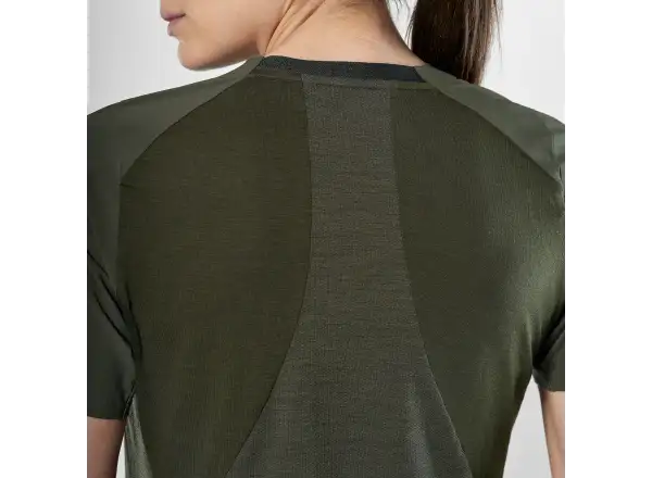 Salewa Puez AM Hyb damska koszulka krótki rękaw Dark Olive