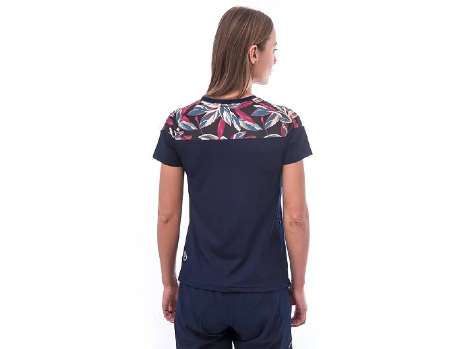 Sensor Helium damski dres krótki rękaw Blue/Leaves
