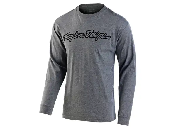 Troy Lee Designs Signature męska koszulka długi rękaw Heather Gray