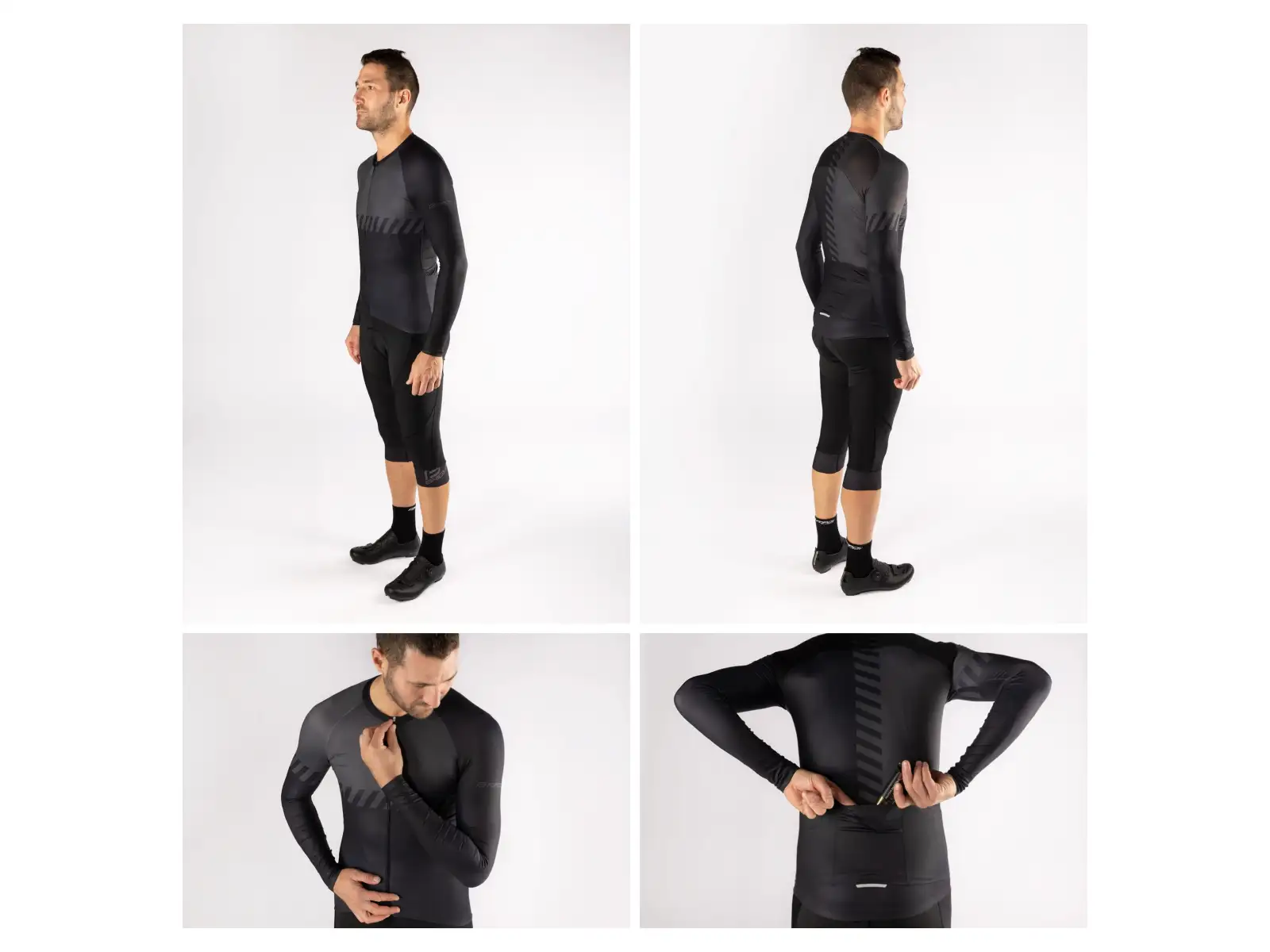 Force Fashion męski dres długi rękaw czarna/szara