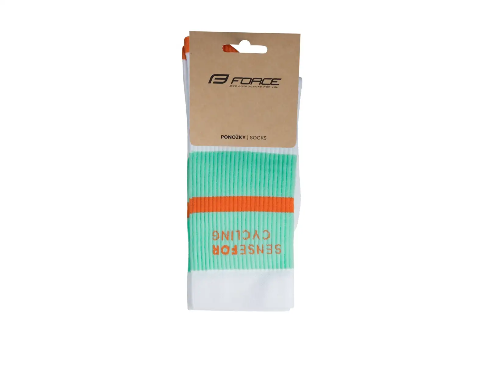 Force Stripe skarpetki rowerowe biała