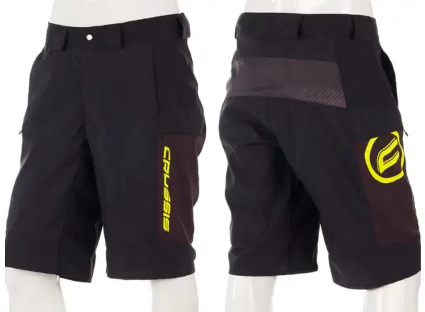 Crussis Freeride męskie luźne szorty czarna/żółta