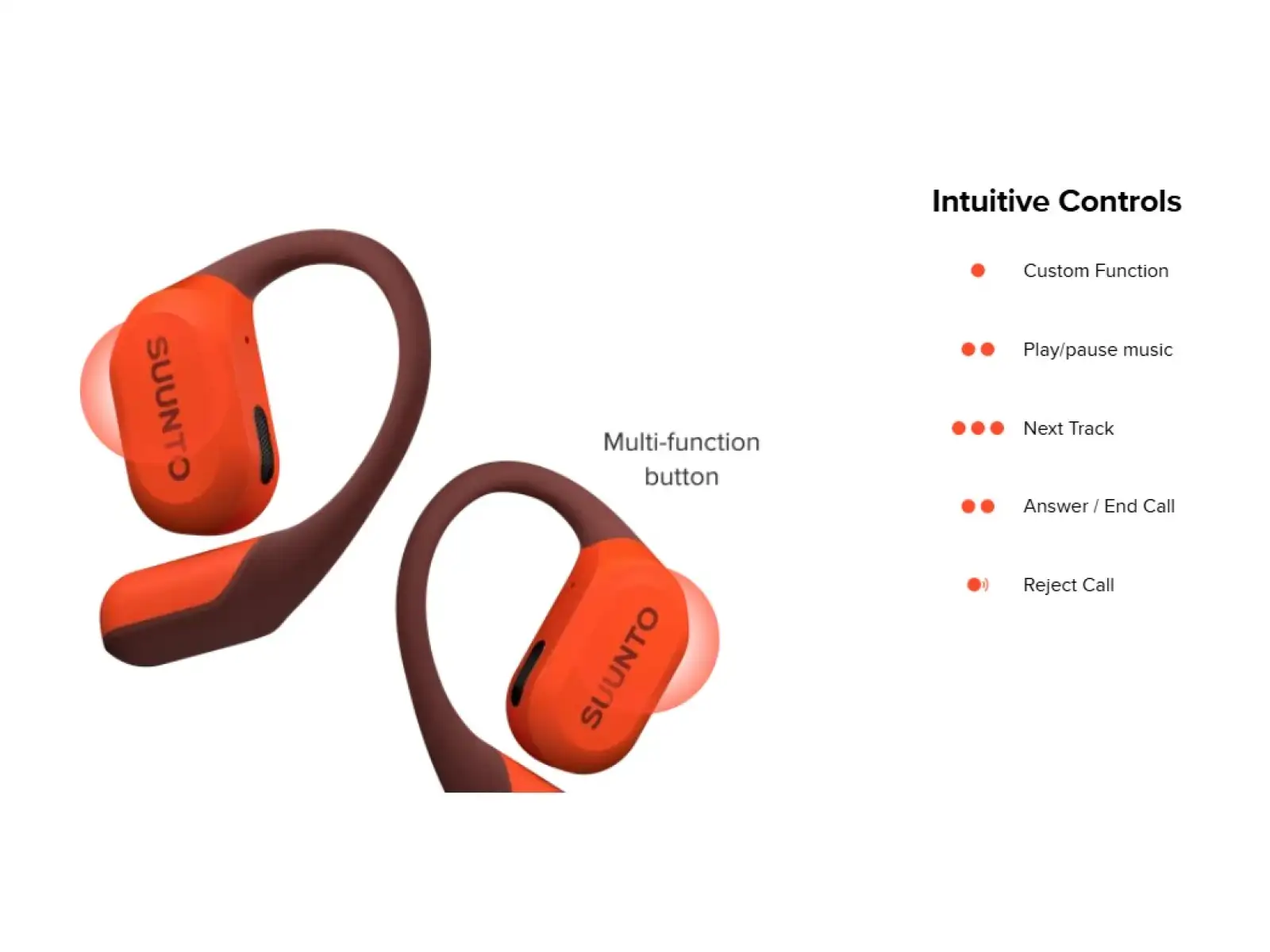 Suunto Spark słuchawki do biegania Coral Orange