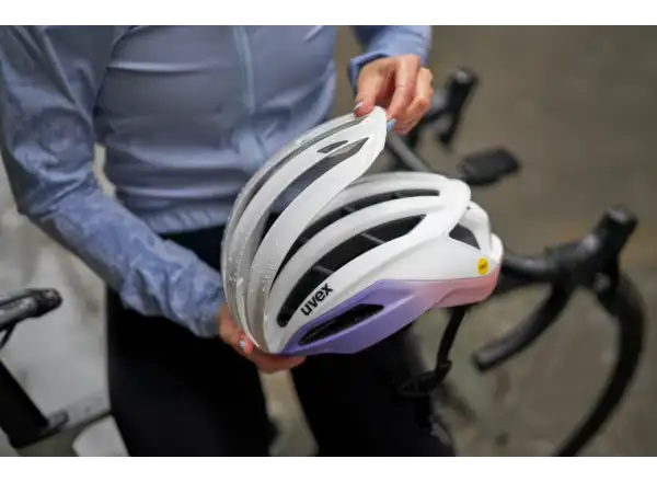 Uvex Surge Aero MIPS kask rowerowy szosowy White/Lila Apricot Matt