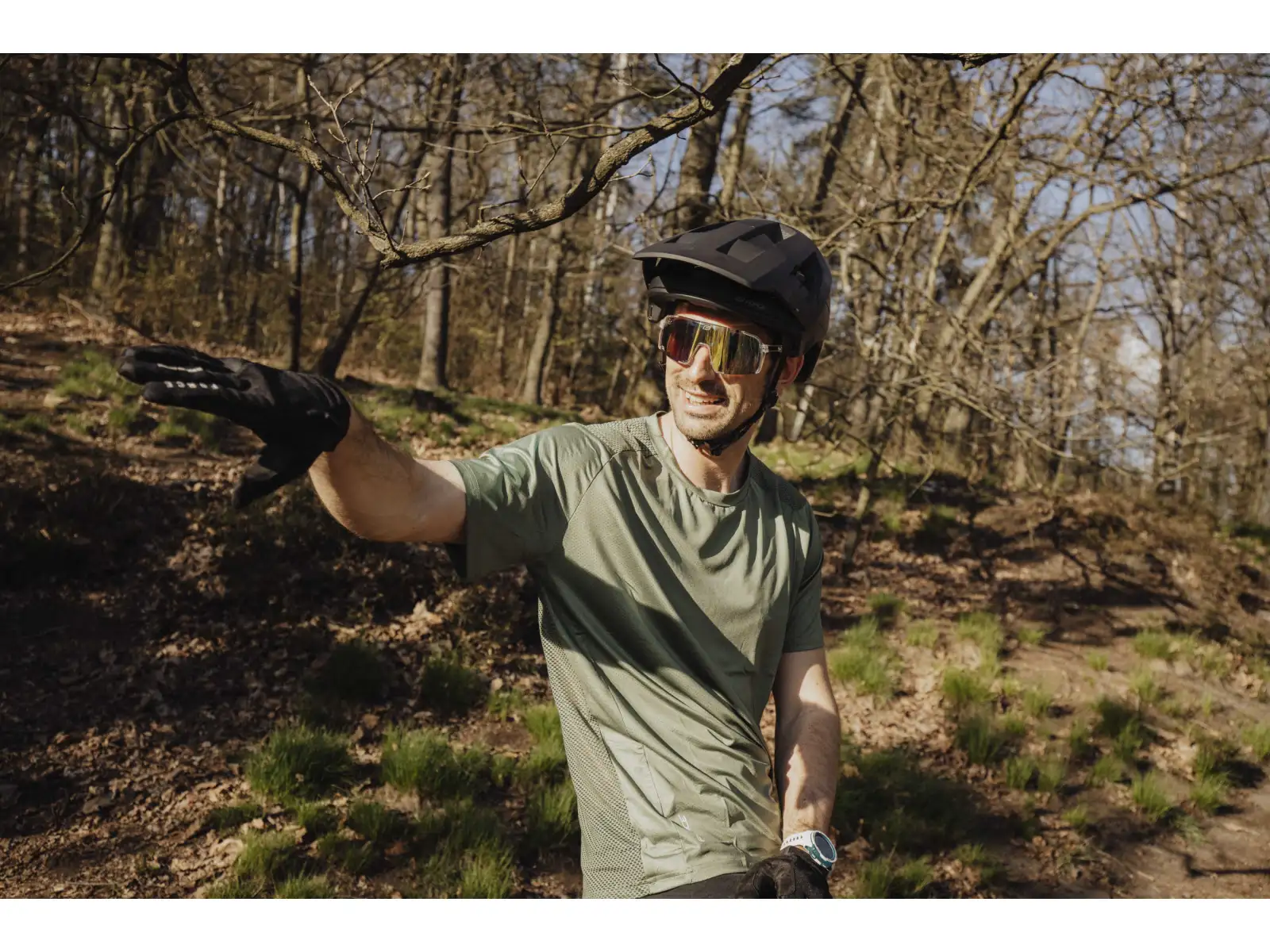 Force MTB Mount męski dres krótki rękaw Army