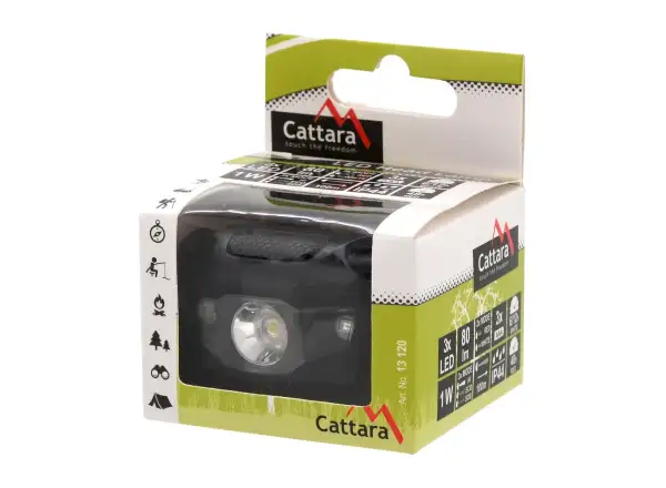 Cattara latarka czołowa LED 80 lm czarna