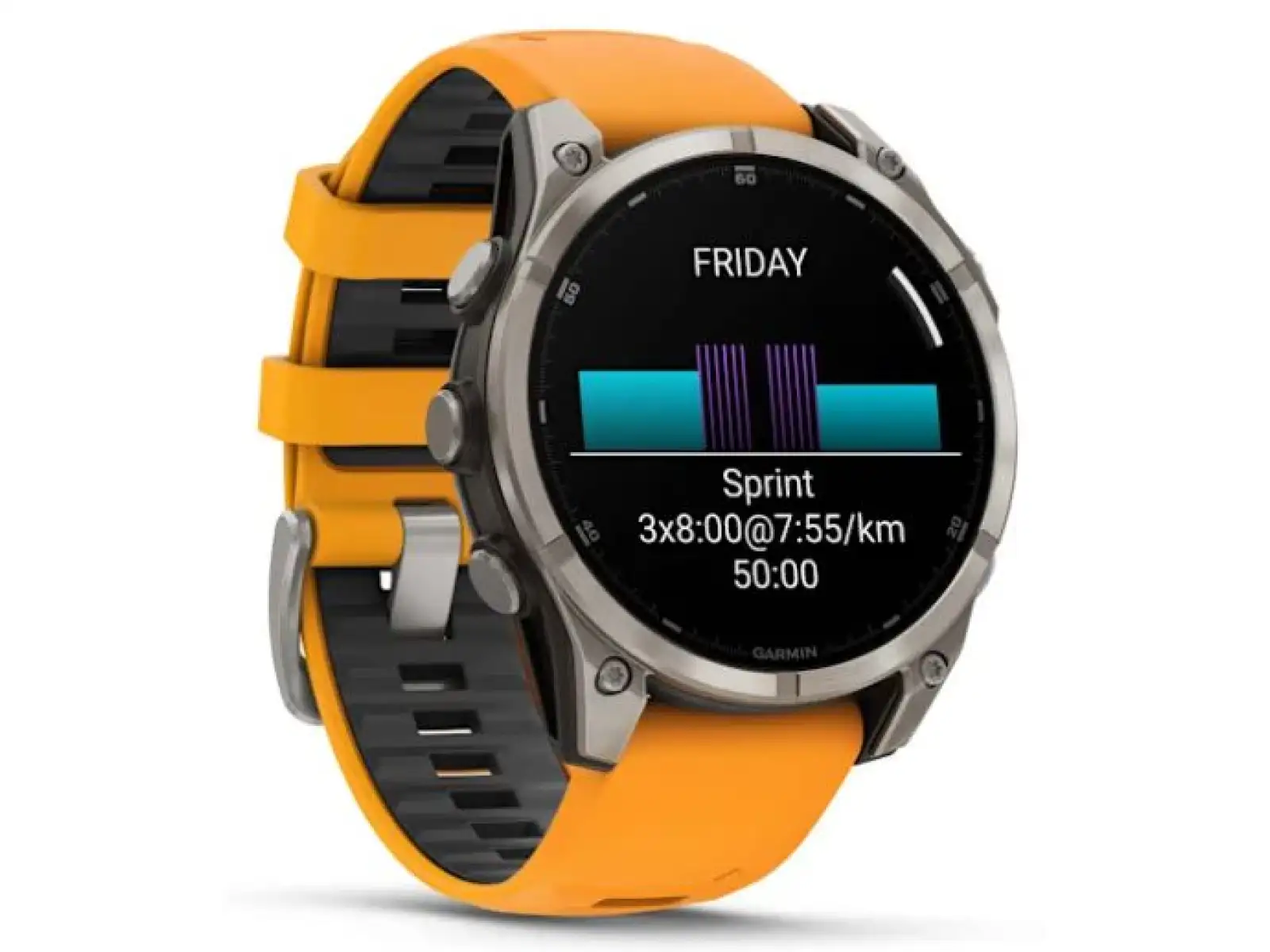 Garmin fenix 8 - 47 mm AMOLED Sapphire smartwatche Titanium Orange/Graphite