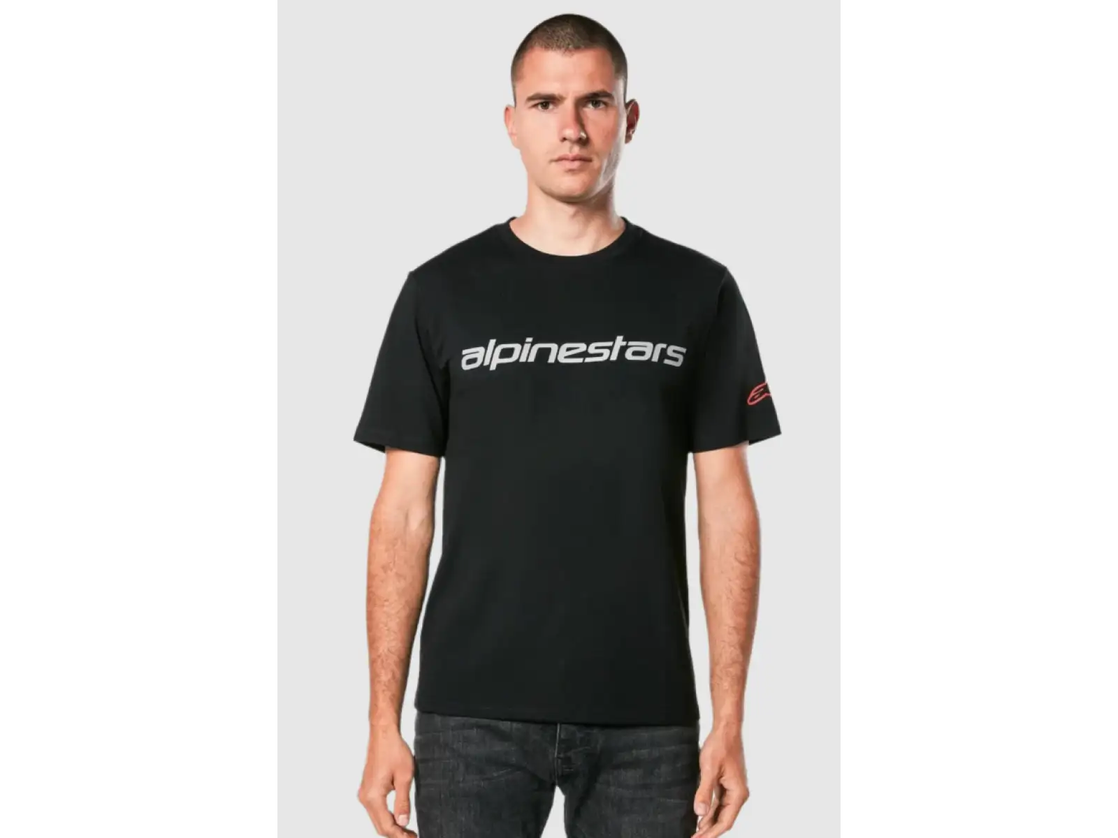Alpinestars Linear Wordmark 2.0 męska koszulka z krótkim rękawem Black/Grey/Red