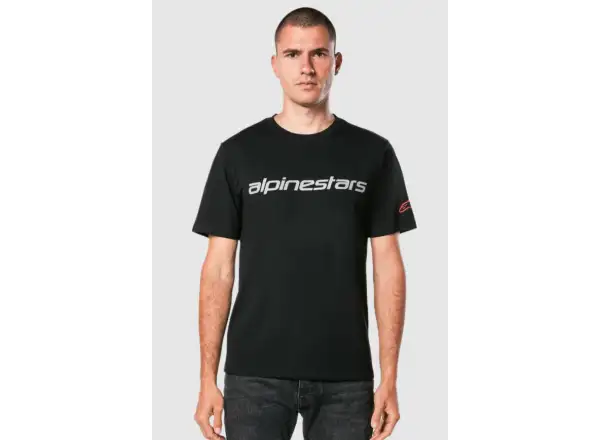 Alpinestars Linear Wordmark 2.0 męska koszulka z krótkim rękawem Black/Grey/Red