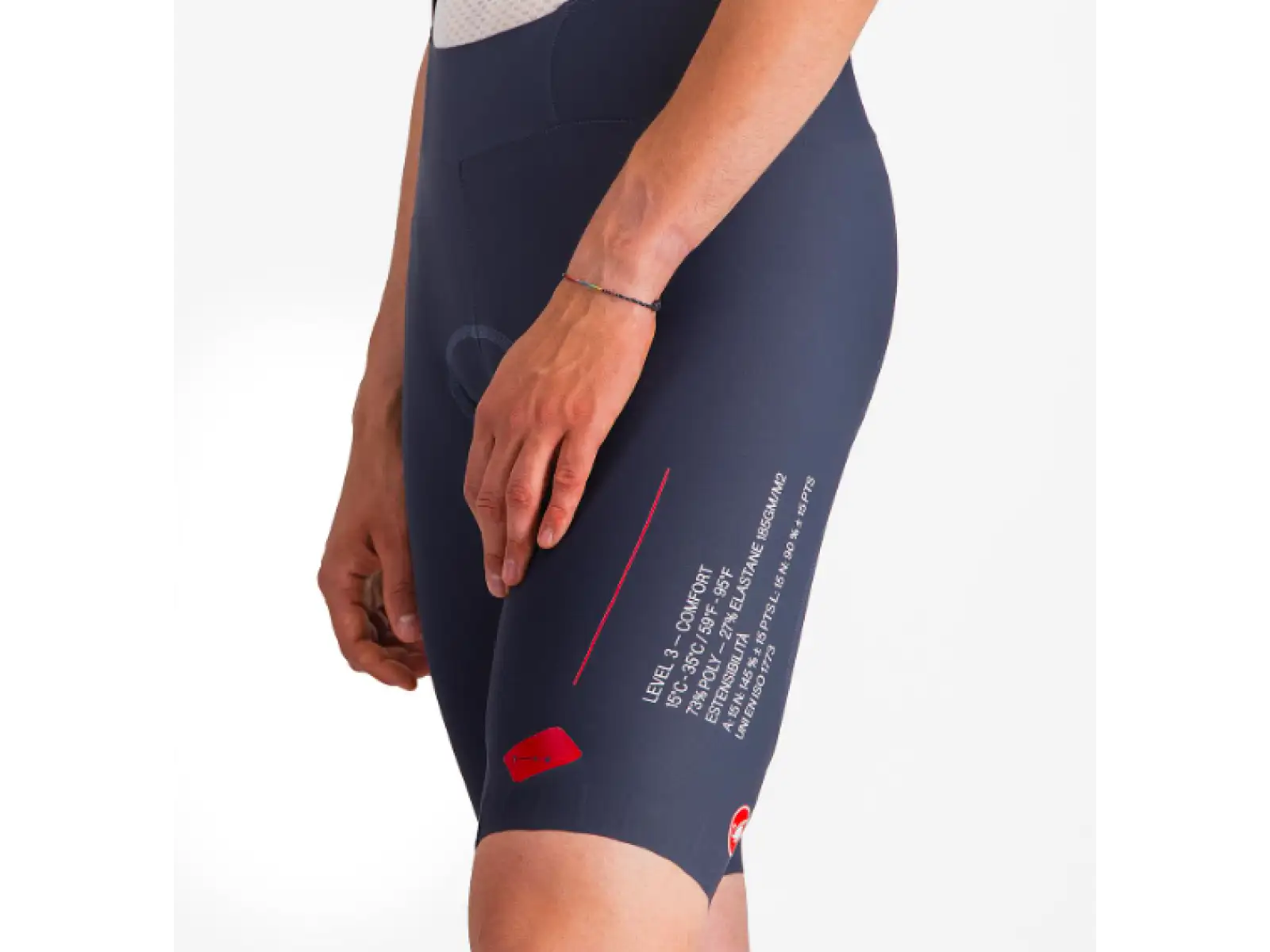 Castelli Espresso R-A/D męskie spodenki z wkładką i szelkami Twilight Blue