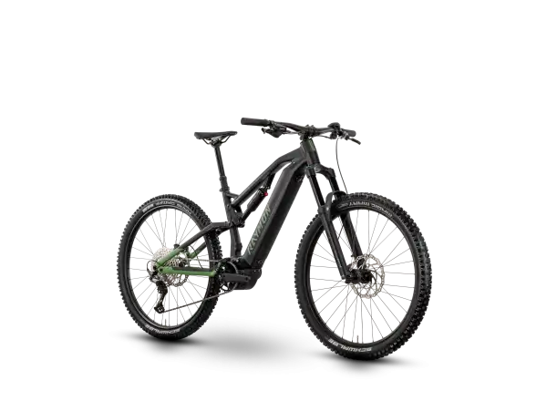 Raymon Trailray 150 w pełni amortyzowany rower elektryczny black/resedagreen/citron