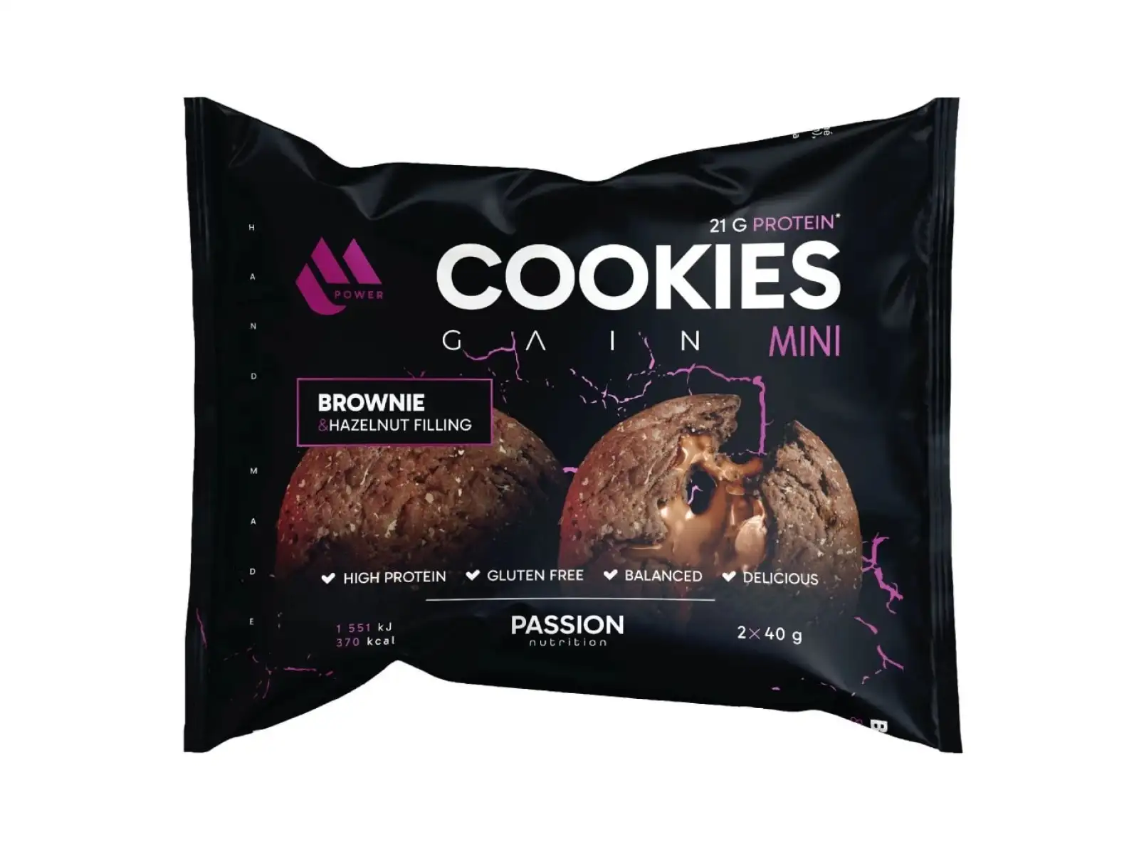 Passion MPower Cookie Gain Mini 2x40g Brownie nadzienie orzech laskowy