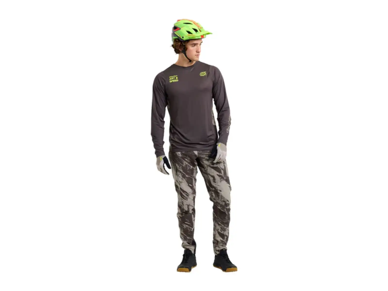 Troy Lee Designs Skyline Elemental męska koszulka z długim rękawem Dark Earth