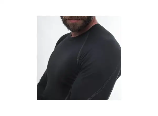 Sensor Merino Active męska koszulka z długim rękawem czarna