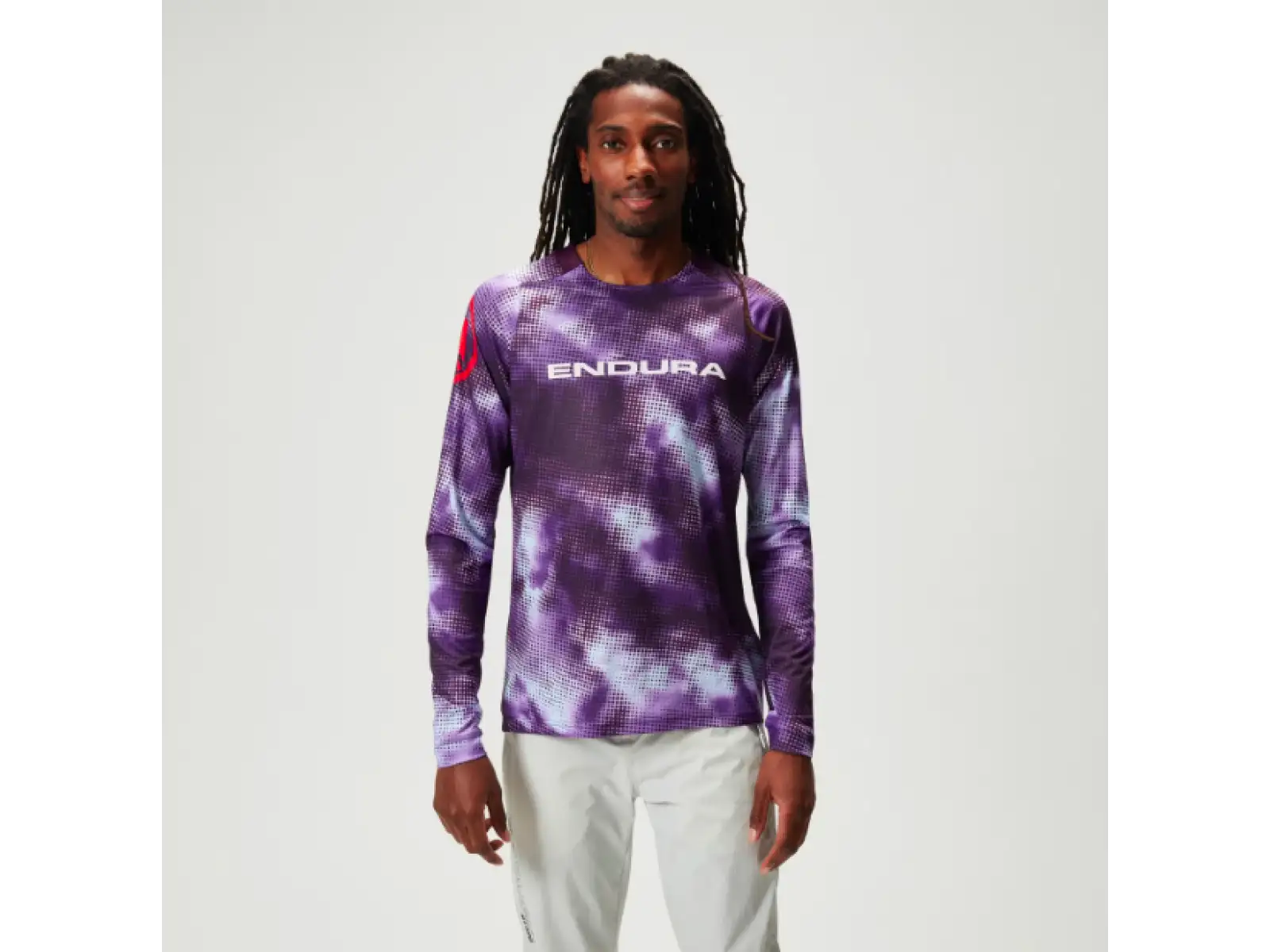 Endura Pixel Cloud men's long-sleeve jersey Purple