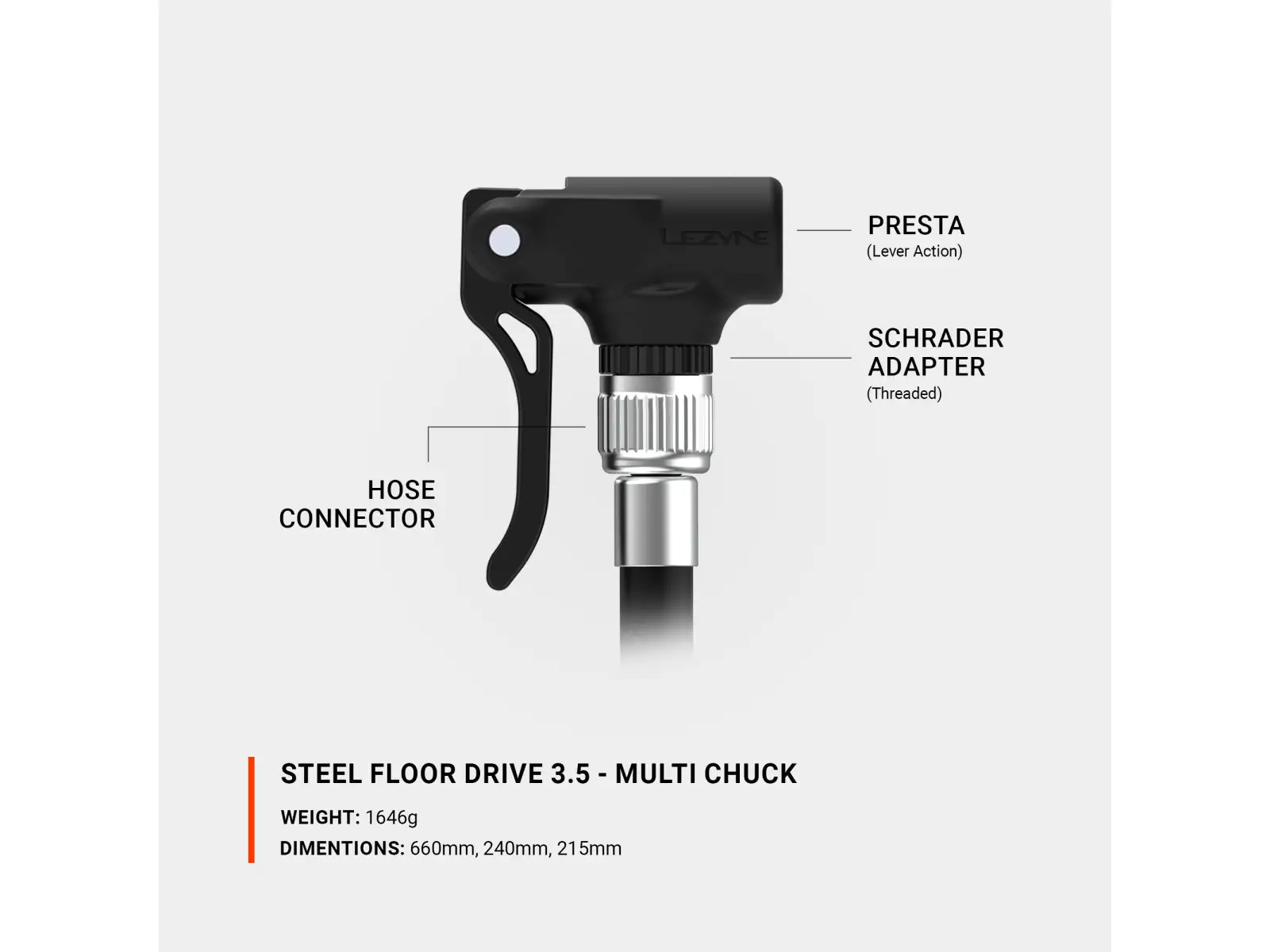 Lezyne Steel Floor Drive 3.5 Presta pompka warsztatowa