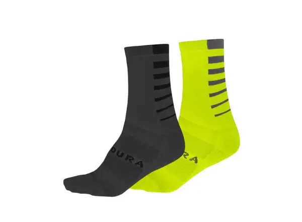 Endura Coolmax Stripe skarpety (2 pary w opakowaniu) Hi-Viz Yellow