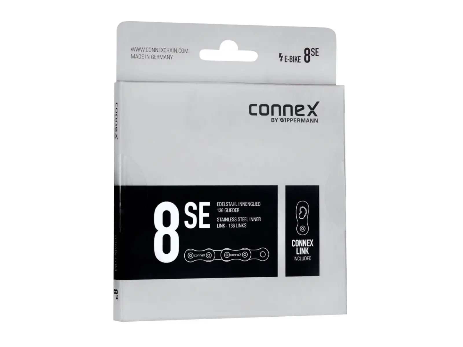 Connex 8sE srebrny łańcuch do E-BIKE 136 ogniw