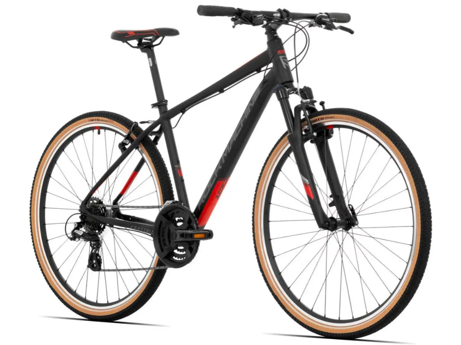 Rock Machine CrossRide 100 mat black/dark grey/brick red rower trekkingowy