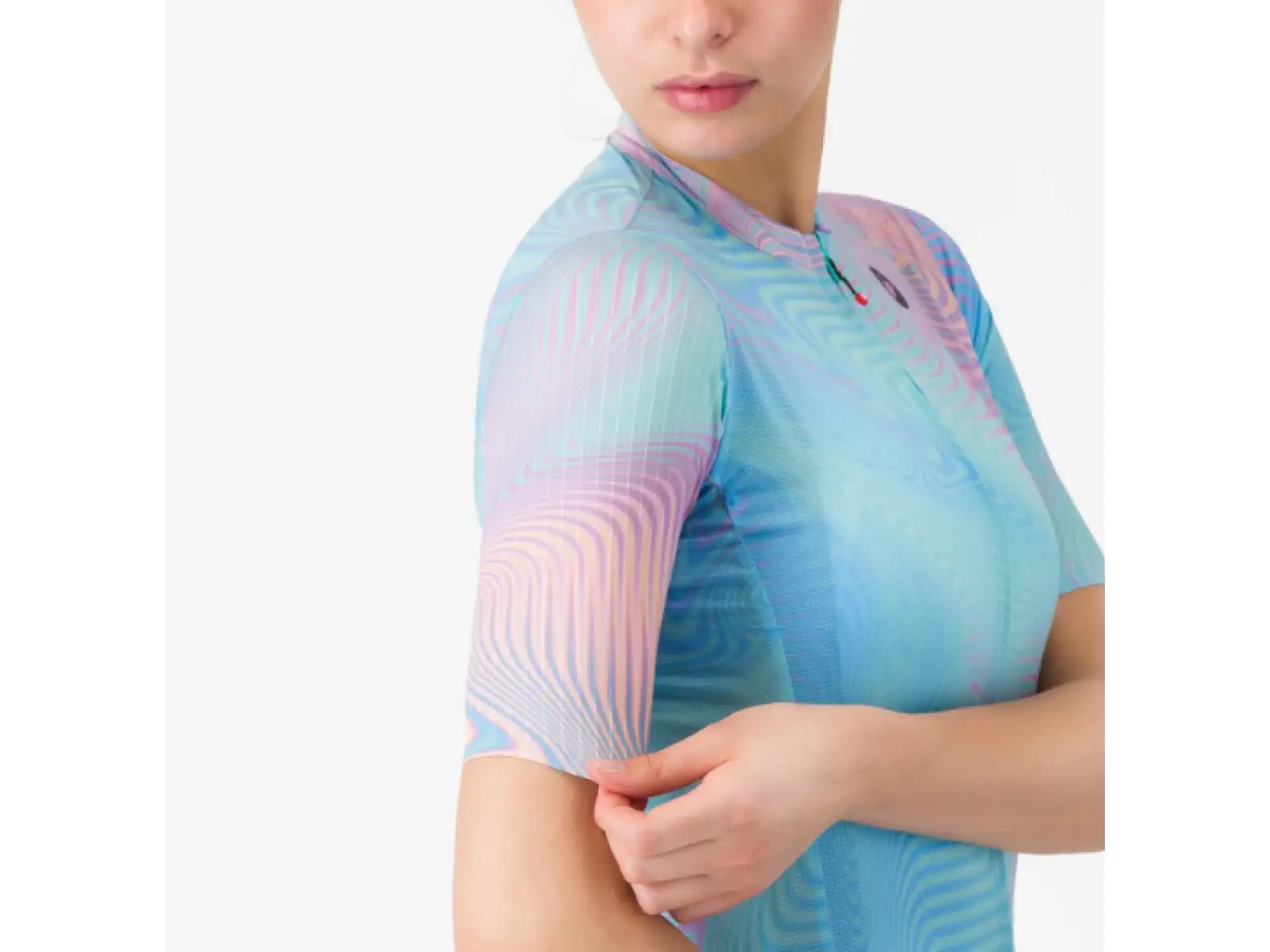 Castelli Cosmic Vortex damska koszulka krótki rękaw Multicolor Pink Green